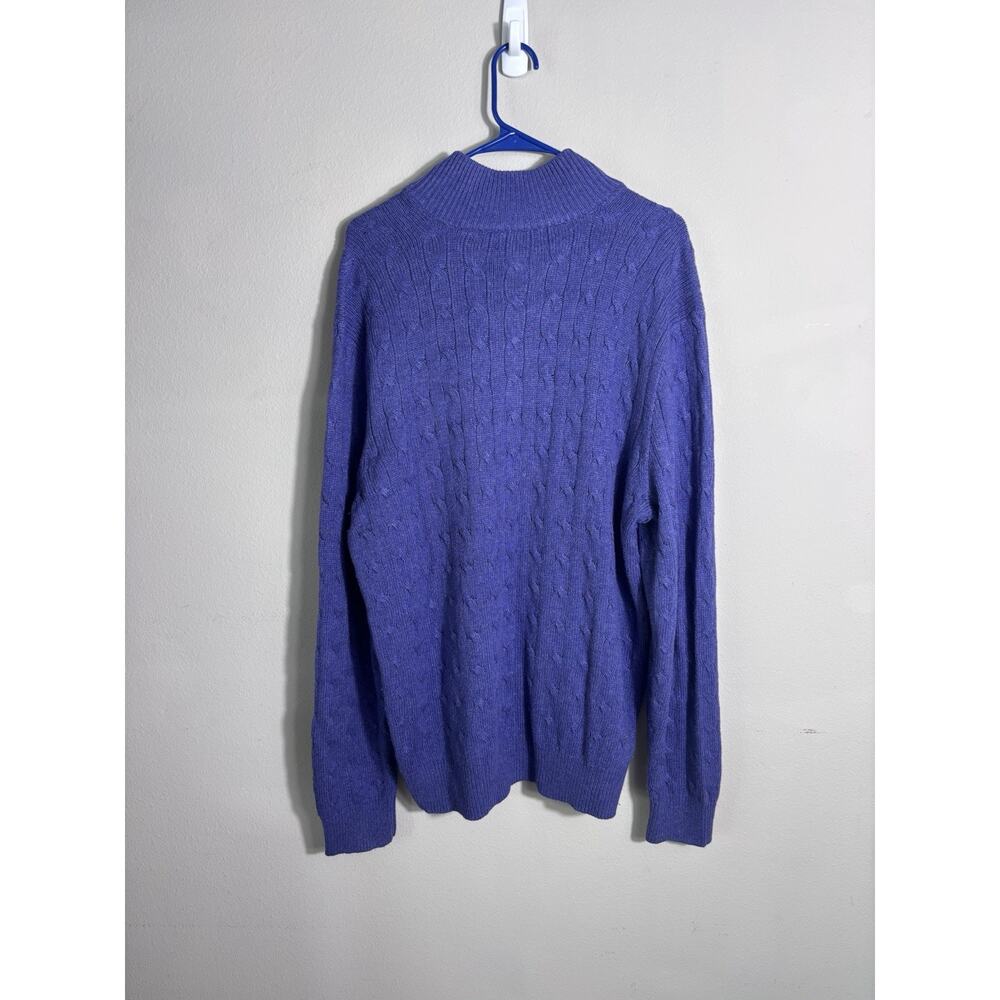 Polo Ralph Lauren Men's Silk Cable Knit Sweater XL Pullover Button Up Purple - Picture 5 of 9